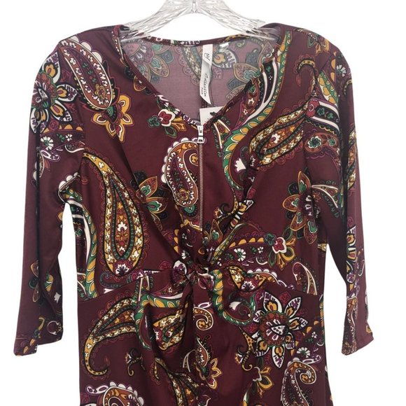 NYCollection Petite Knotted Front Zipper Neck Detail Dress NWT Sz LP - Picture 7 of 11